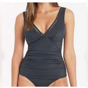 Sea Level Australia "Lola" Tankini Swim Top Black Size 12